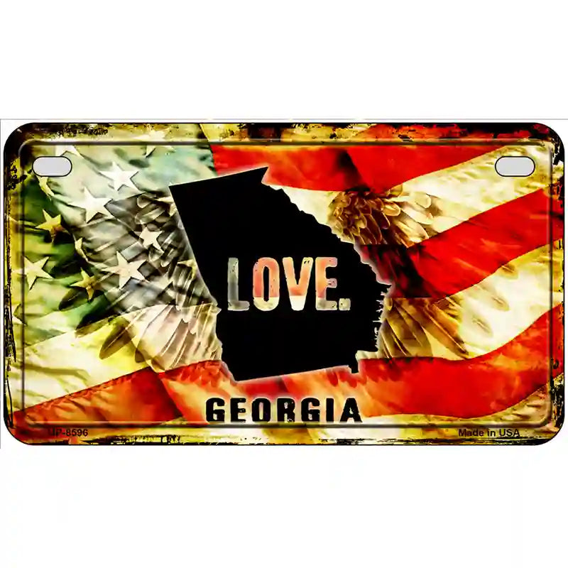 Georgia Love Metal Novelty License Plate 7" x 4" (MP)