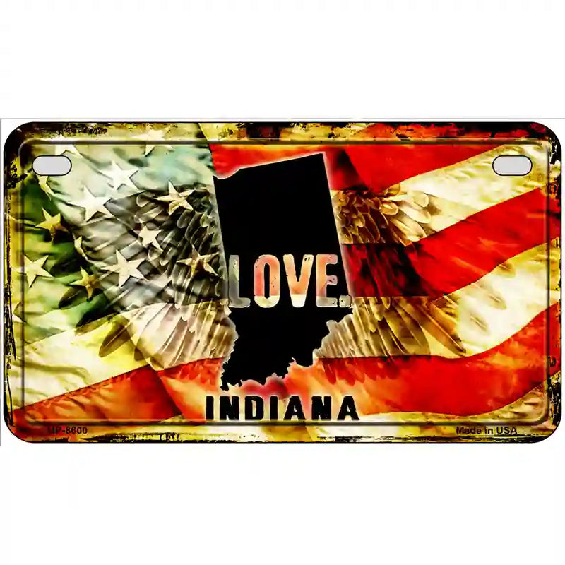 Indiana Love Metal Novelty License Plate 7" x 4" (MP)