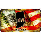 Indiana Love Metal Novelty License Plate 7" x 4" (MP)