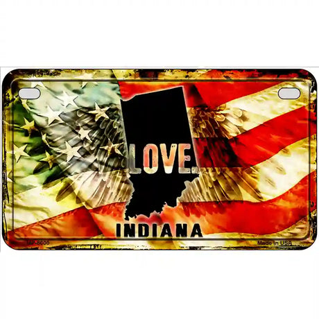 Indiana Love Metal Novelty License Plate 7" x 4" (MP)