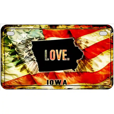 Iowa Love Metal Novelty License Plate 7" x 4" (MP)