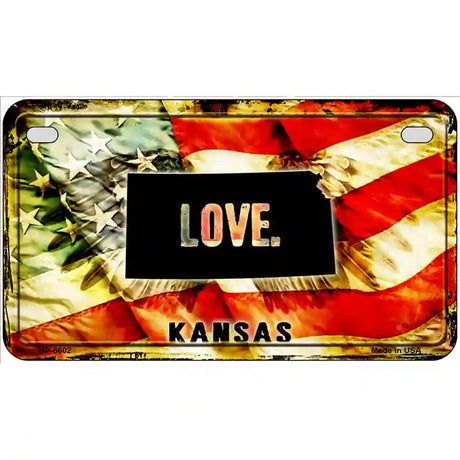 Kansas Love Metal Novelty License Plate 7" x 4" (MP)