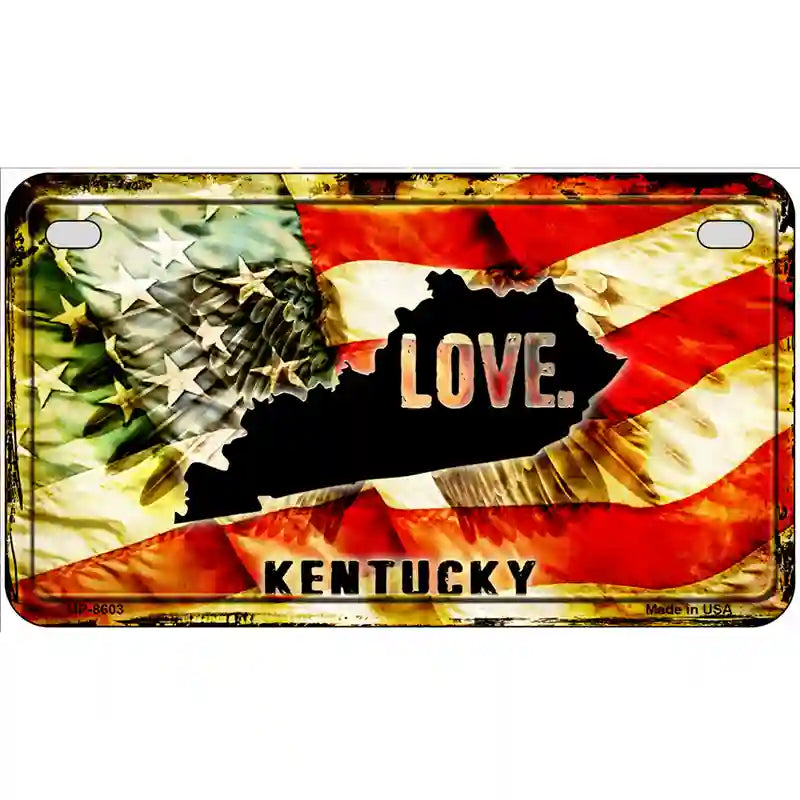 Kentucky Love Metal Novelty License Plate 7" x 4" (MP)