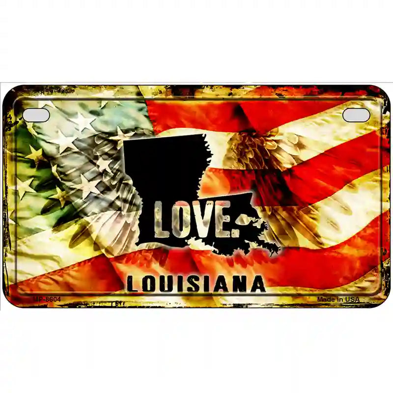 Louisiana Love Metal Novelty License Plate 7" x 4" (MP)