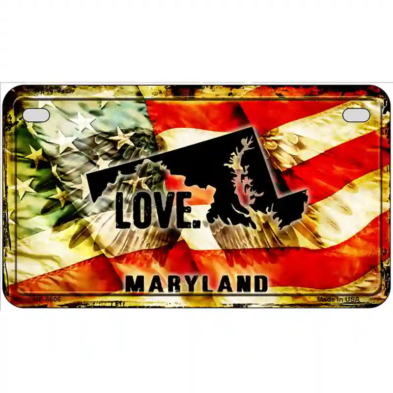 Maryland Love Metal Novelty License Plate 7" x 4" (MP)