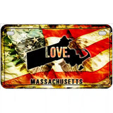 Massachusetts Love Metal Novelty License Plate 7" x 4" (MP)