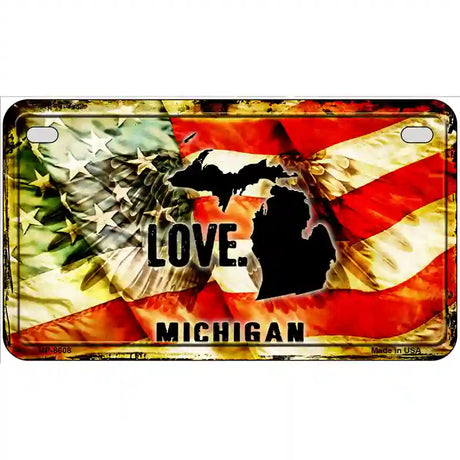 Michigan Love Metal Novelty License Plate 7" x 4" (MP)