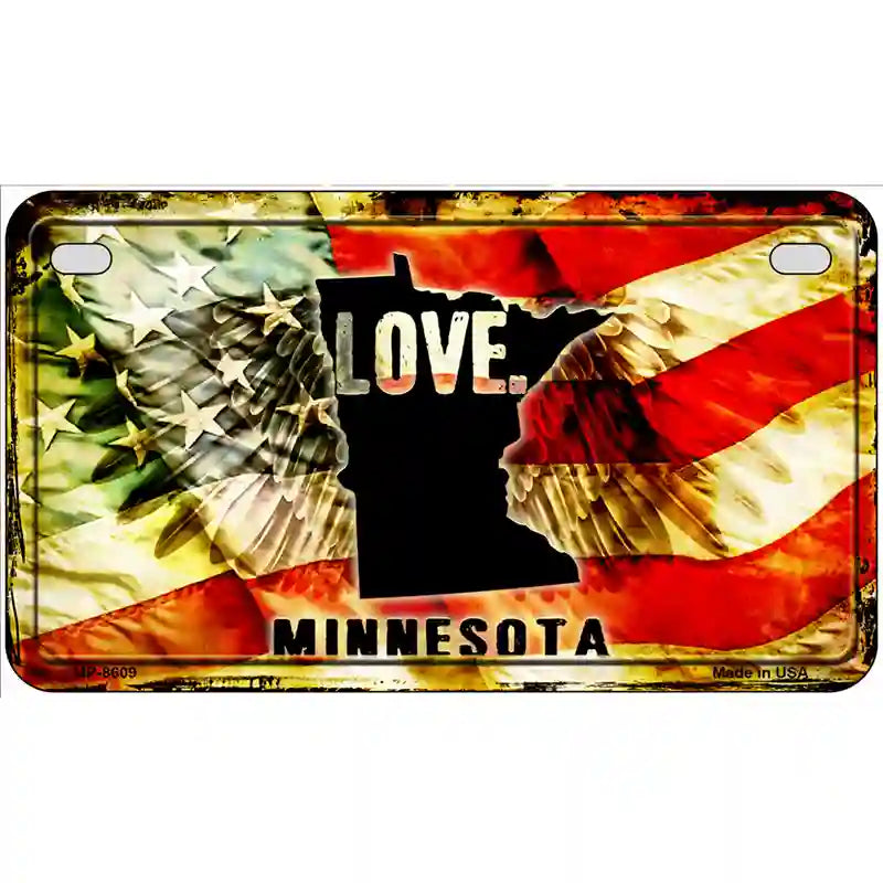 Minnesota Love Metal Novelty License Plate 7" x 4" (MP)