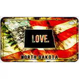 North Dakota Love Metal Novelty License Plate 7" x 4" (MP)