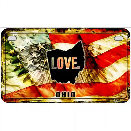 Ohio Love Metal Novelty License Plate 7" x 4" (MP)