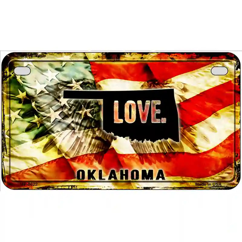 Oklahoma Love Metal Novelty License Plate 7" x 4" (MP)