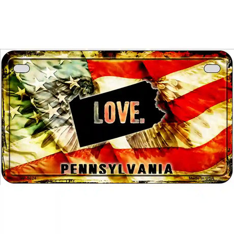 Pennsylvania Love Metal Novelty License Plate 7" x 4" (MP)