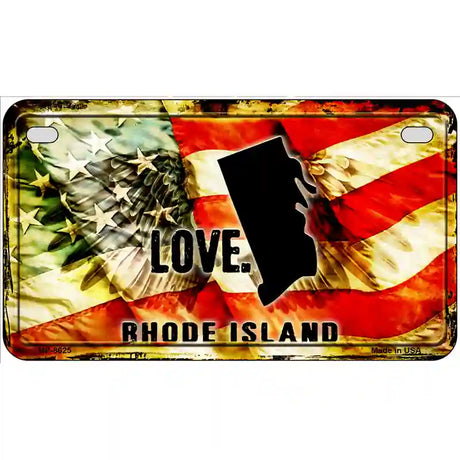 Rhode Island Love Metal Novelty License Plate 7" x 4" (MP)