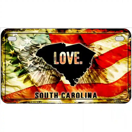 South Carolina Love Metal Novelty License Plate 7" x 4" (MP)