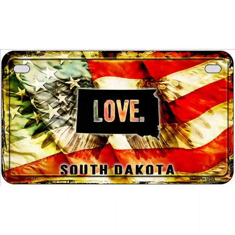 South Dakota Love Metal Novelty License Plate 7" x 4" (MP)