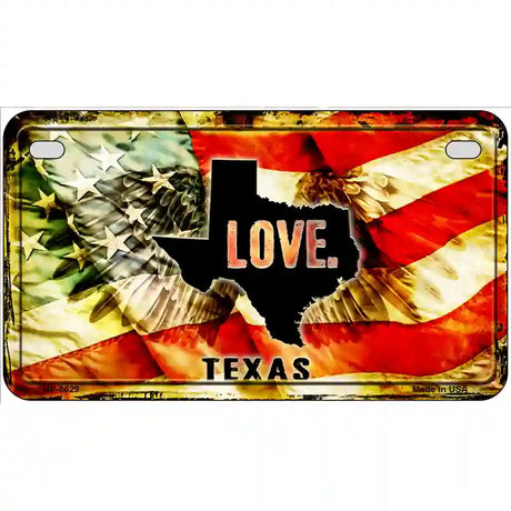 Texas Love Metal Novelty License Plate 7" x 4" (MP)