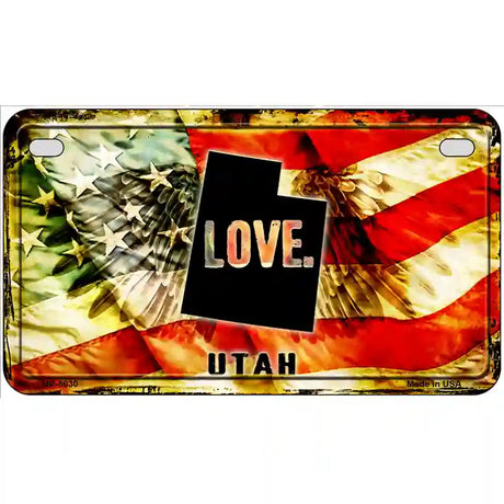 Utah Love Metal Novelty License Plate 7" x 4" (MP)