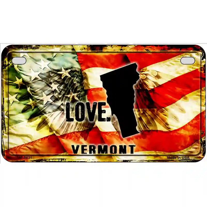 Vermont Love Metal Novelty License Plate 7" x 4" (MP)