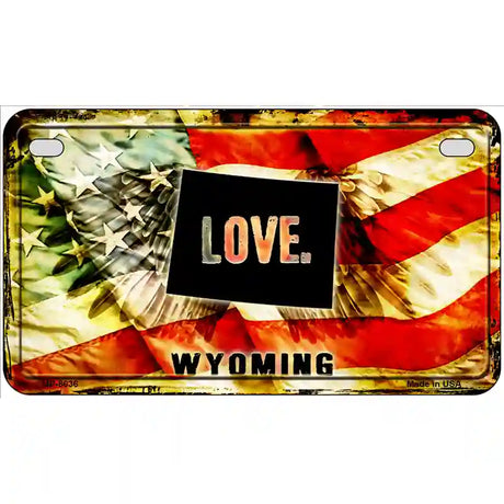 Wyoming Love Metal Novelty License Plate 7" x 4" (MP)