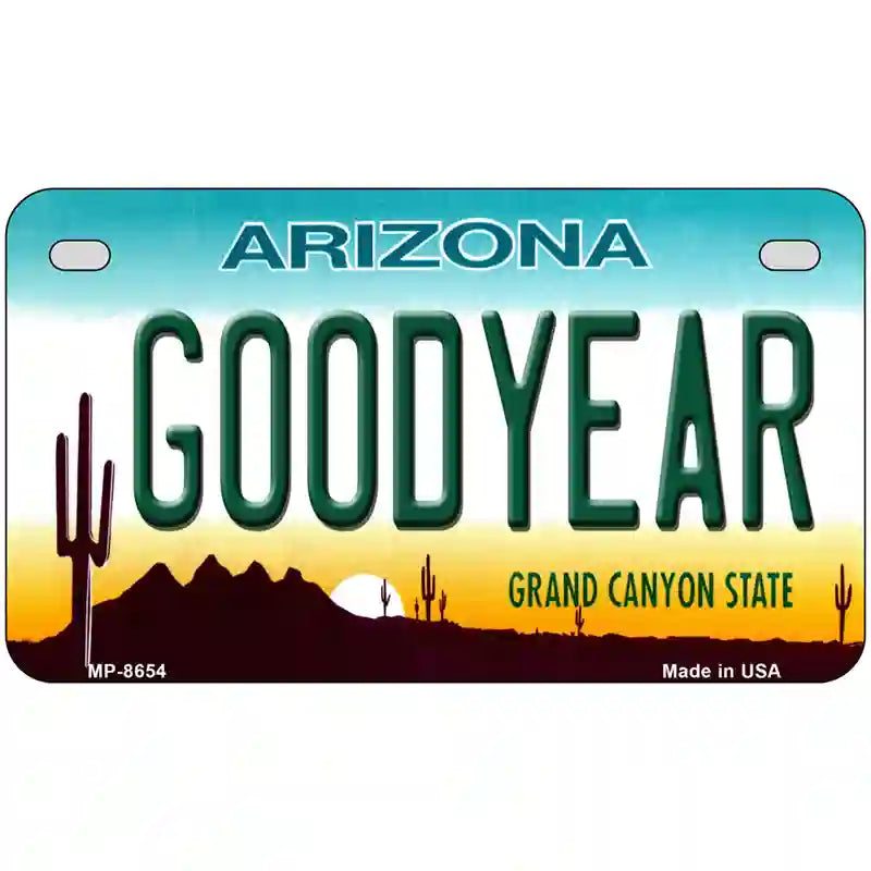 Goodyear Arizona Metal Novelty License Plate 7" x 4" (MP)