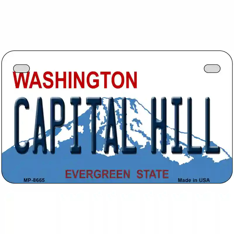 Capital Hill Washington Metal Novelty License Plate 7" x 4" (MP)