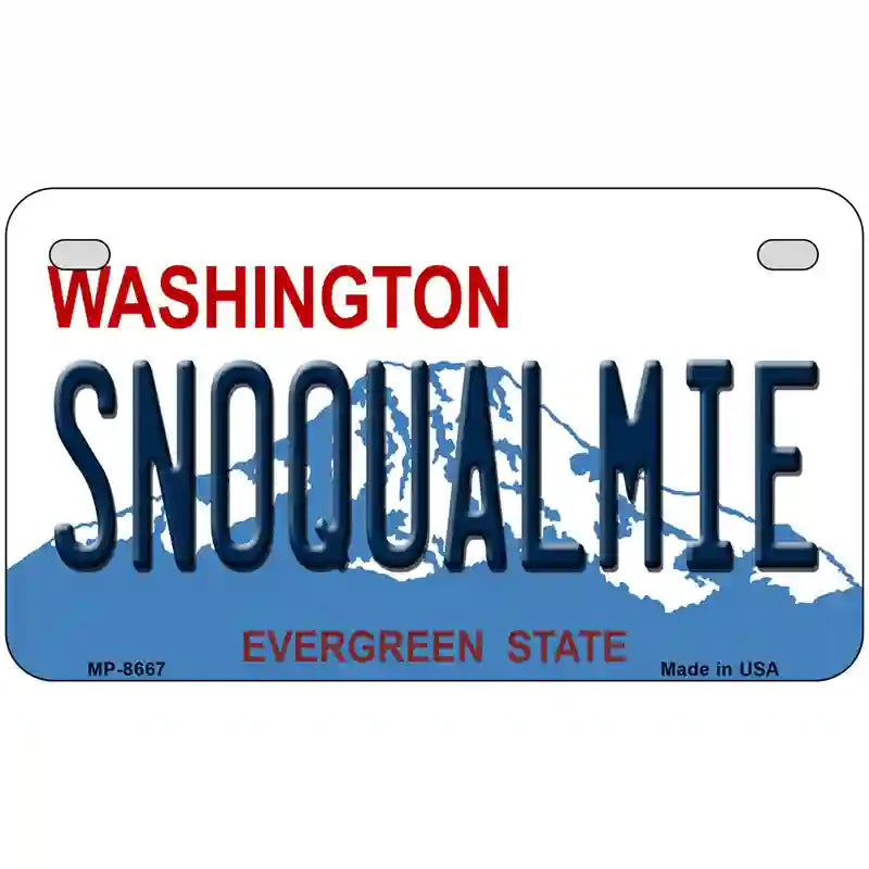 Snoqualmie Washington Metal Novelty License Plate 7" x 4" (MP)