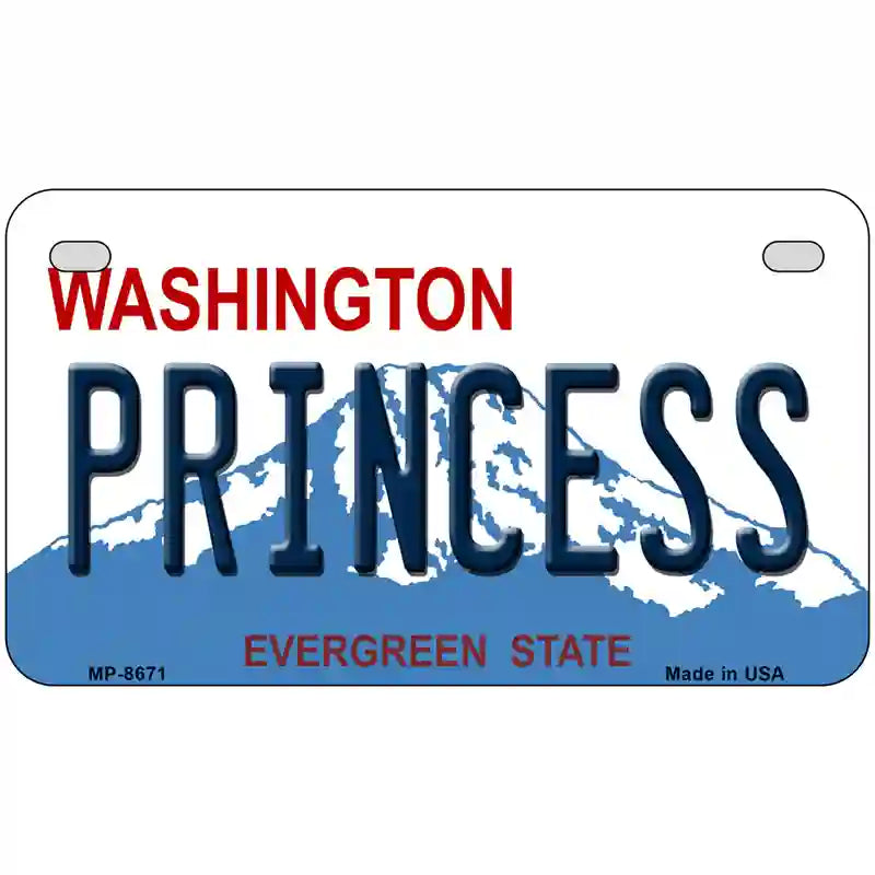 Princess Washington Metal Novelty License Plate 7" x 4" (MP)