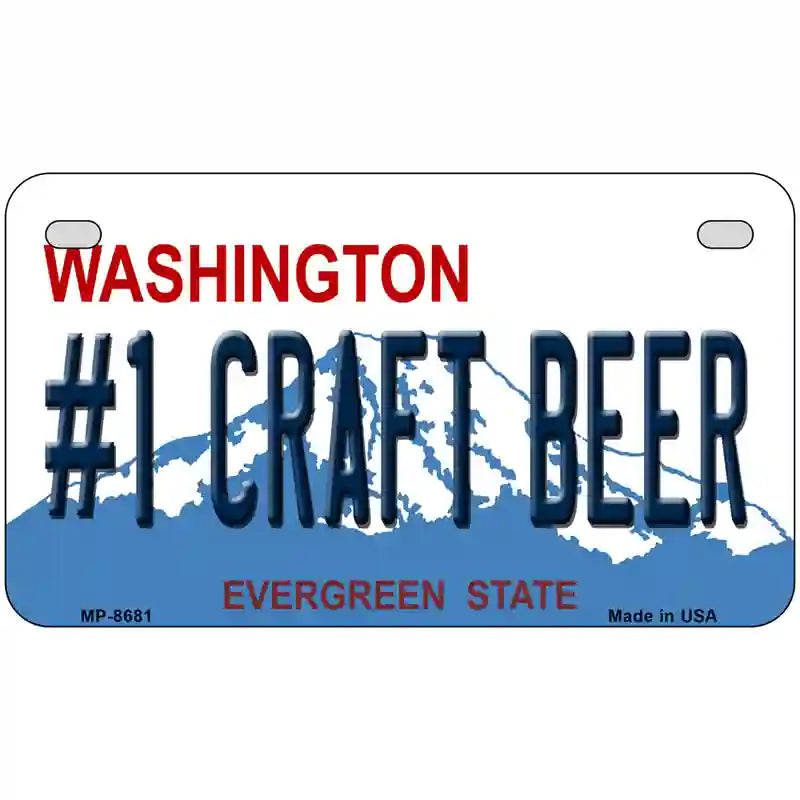 No 1 Craft Beer Washington Metal Novelty License Plate 7" x 4" (MP)