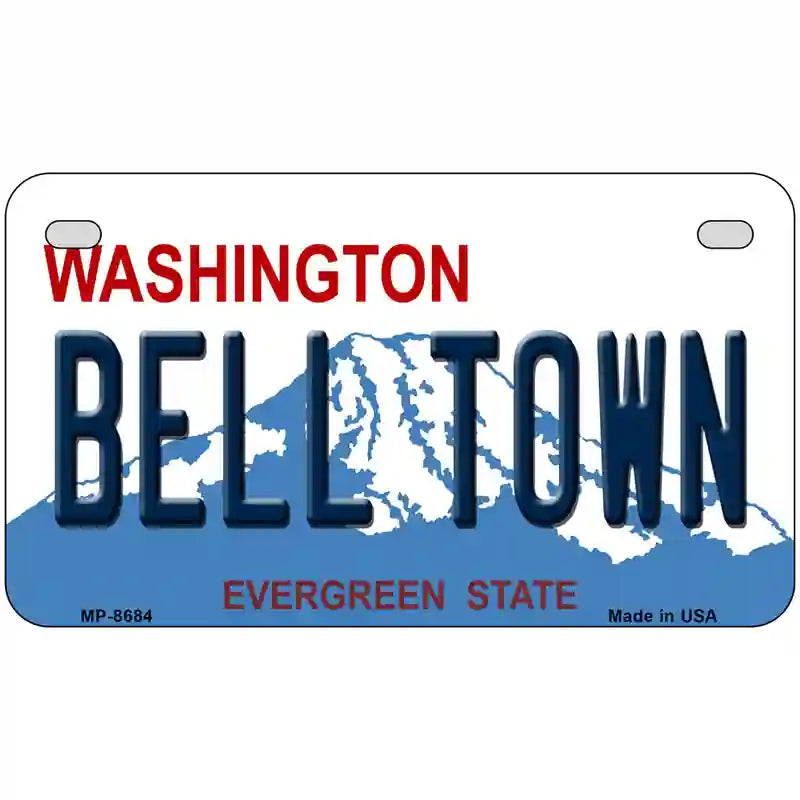 Bell Town Washington Metal Novelty License Plate 7" x 4" (MP)