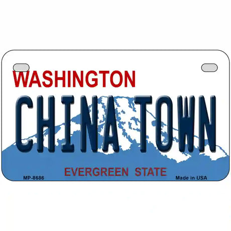 China Town Washington Metal Novelty License Plate 7" x 4" (MP)