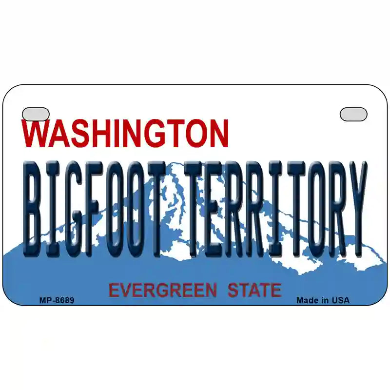 Bigfoot Territory Washington Metal Novelty License Plate 7" x 4" (MP)