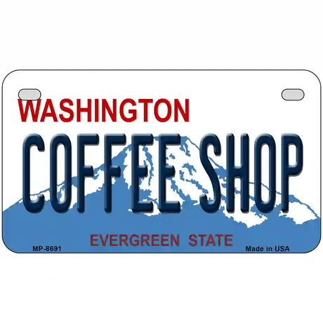 Coffee Shop Washington Metal Novelty License Plate 7" x 4" (MP)