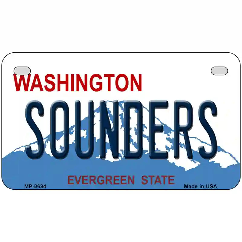 Sounders Washington Metal Novelty License Plate 7" x 4" (MP)