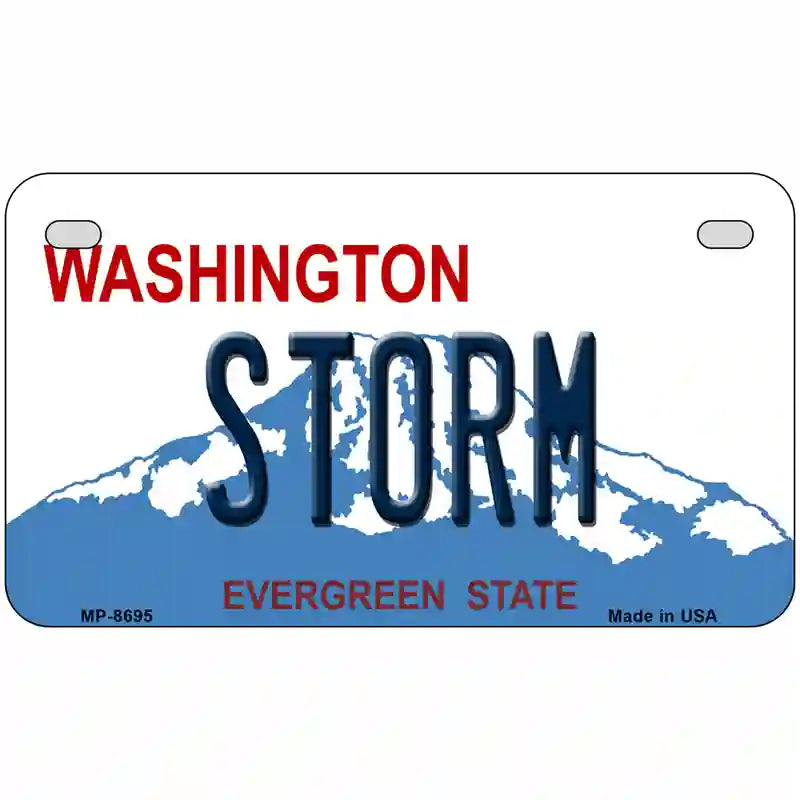 Storm Washington Metal Novelty License Plate 7" x 4" (MP)