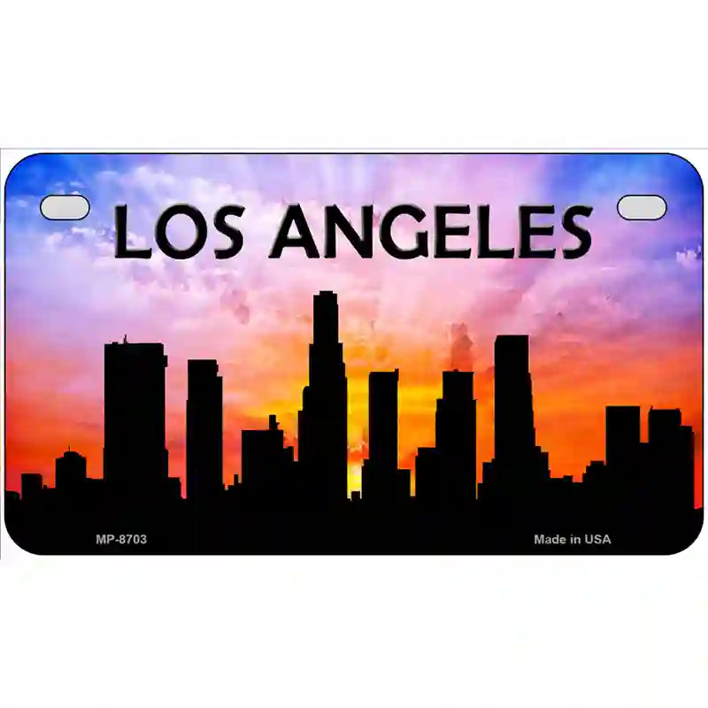 Los Angeles Silhouette Metal Novelty License Plate 7" x 4" (MP)