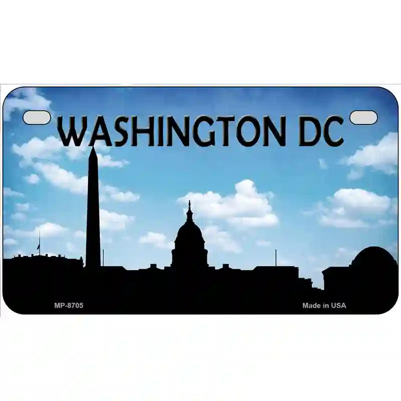 Washington DC Silhouette Metal Novelty License Plate 7" x 4" (MP)