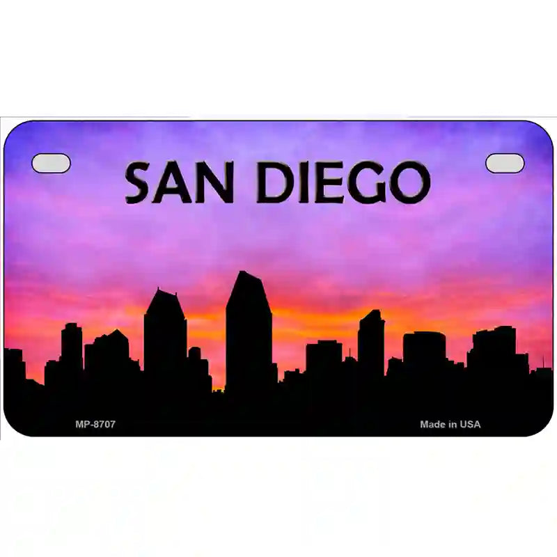 San Diego Silhouette Metal Novelty License Plate 7" x 4" (MP)