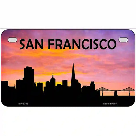 San Francisco Silhouette Metal Novelty License Plate 7" x 4" (MP)