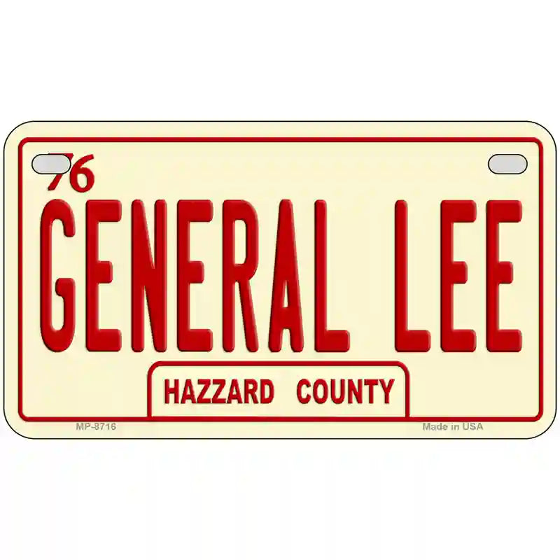 General Lee Metal Novelty License Plate 7" x 4" (MP)