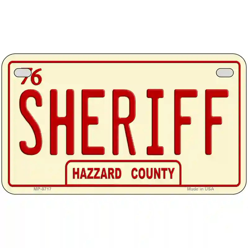 Sheriff Metal Novelty License Plate 7" x 4" (MP)