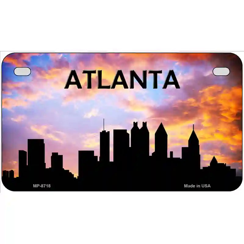 Atlanta Silhouette Metal Novelty License Plate 7" x 4" (MP)