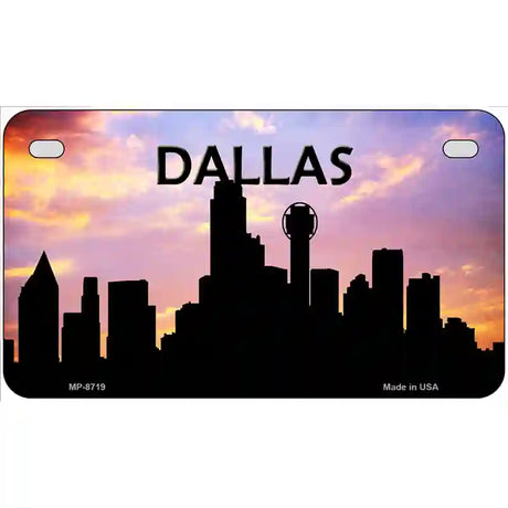 Dallas Silhouette Metal Novelty License Plate 7" x 4" (MP)