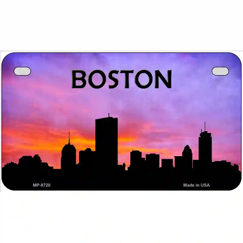 Boston Silhouette Metal Novelty License Plate 7" x 4" (MP)