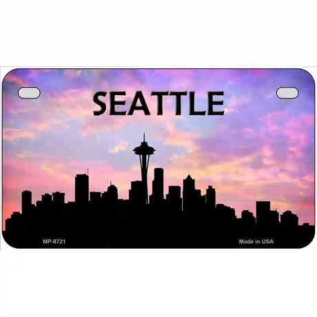 Seattle Silhouette Metal Novelty License Plate 7" x 4" (MP)