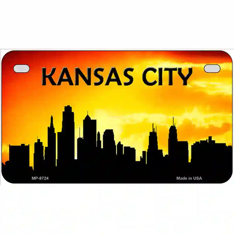 Kansas City Silhouette Metal Novelty License Plate 7" x 4" (MP)