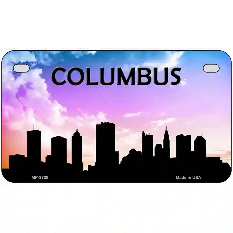 Columbus Silhouette Metal Novelty License Plate 7" x 4" (MP)