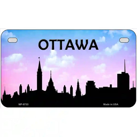 Ottawa Silhouette Metal Novelty License Plate 7" x 4" (MP)