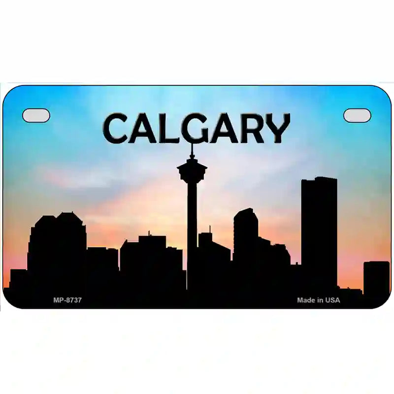 Calgary Silhouette Metal Novelty License Plate 7" x 4" (MP)