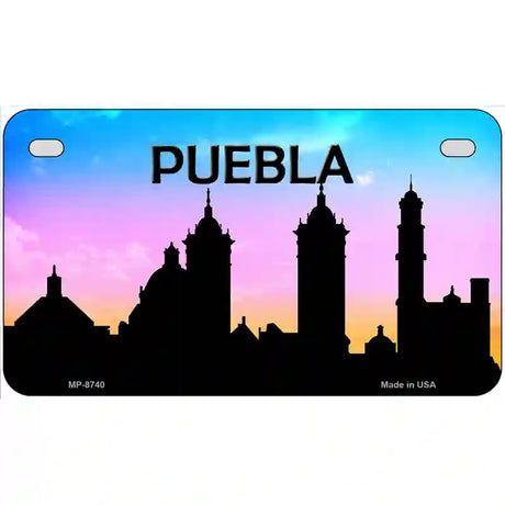 Puebla Silhouette Metal Novelty License Plate 7" x 4" (MP)