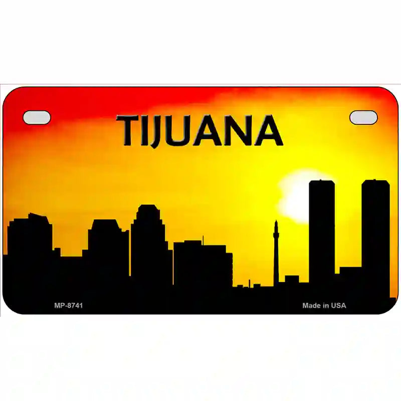 Tijuana Silhouette Metal Novelty License Plate 7" x 4" (MP)